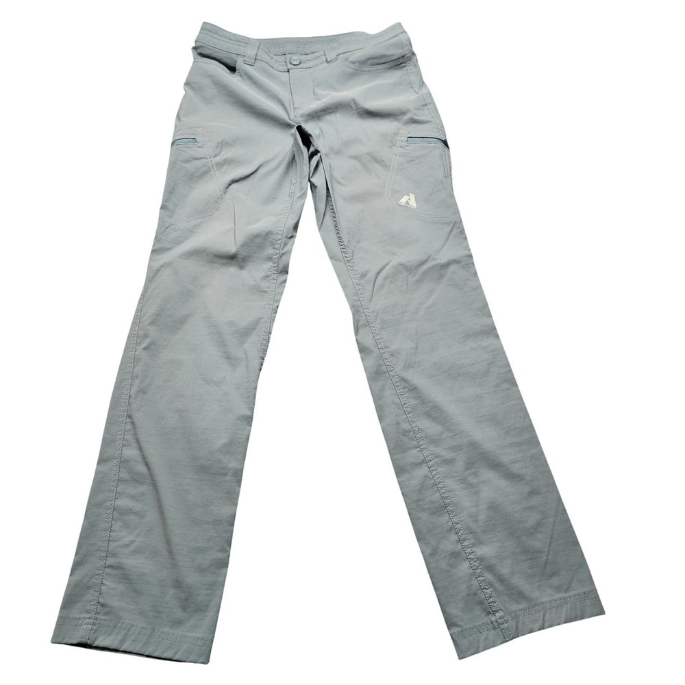 Eddie Bauer First Ascent Guide Pants Womens 6 Gray Green Hiking Cargo Stretch